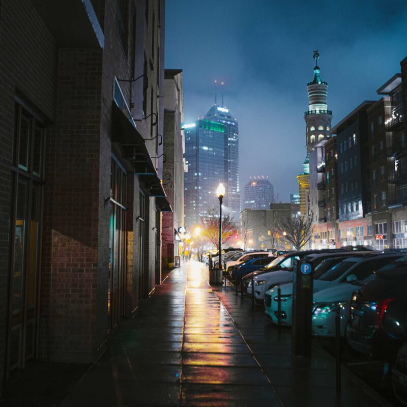 City parked cars